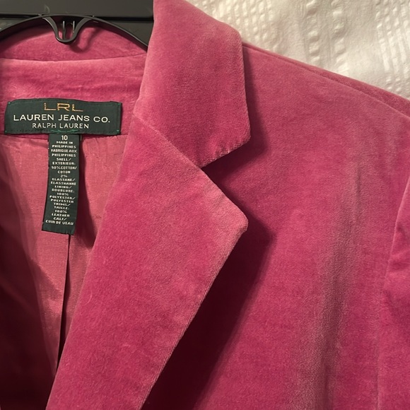 Lauren Jean Co LRL Ralph Lauren velvet blazer size 10 pink lavender color nwot - Picture 5 of 10